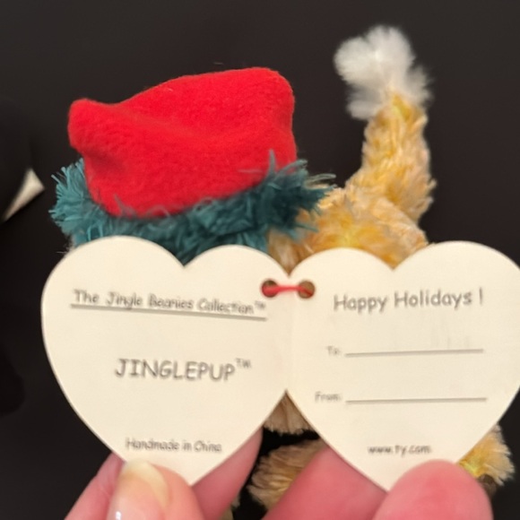 Beanie Babies 1998 Zero the penguin (no tag) and 2002 Jinglepup ornament (mlb) - Picture 5 of 10